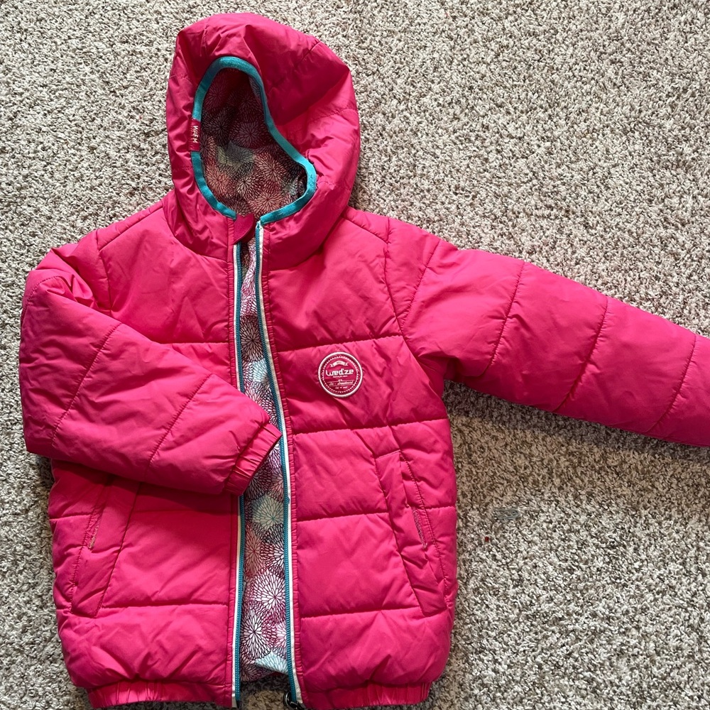 Children's Pink Puffer Jacket with Hood